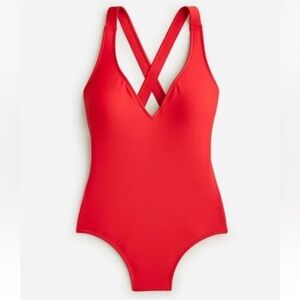 ♥️… JCREW Red Cross-Back Women's Swimsuit 16